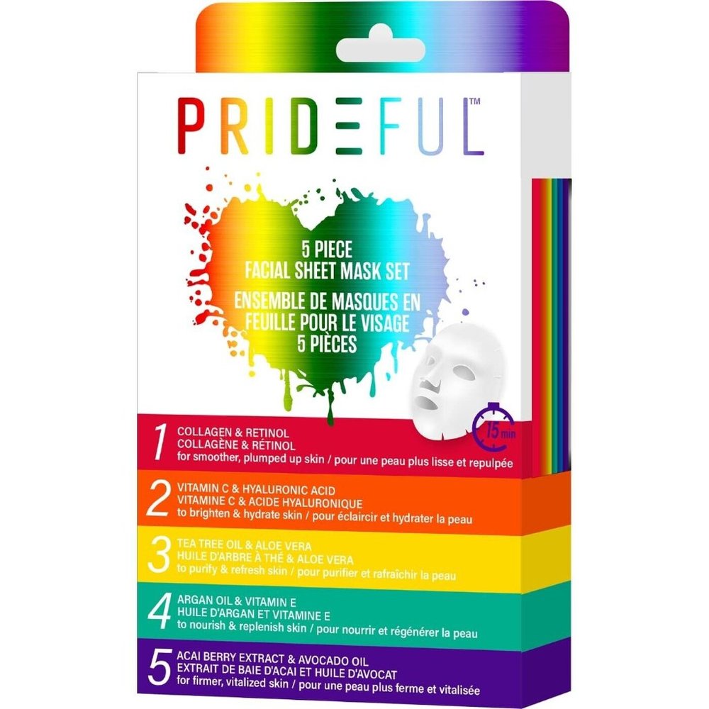 Prideful 5 Pack Sheet Face Masks NWT